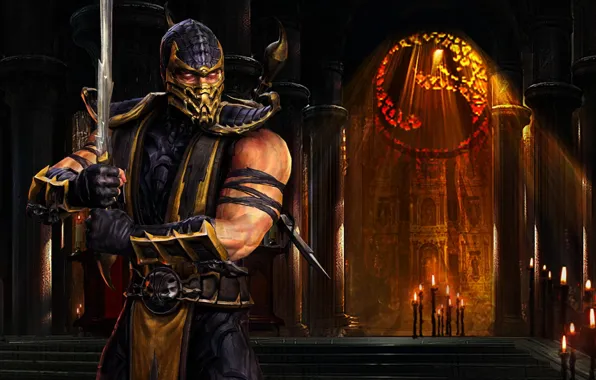 Картинка Скорпион, Mortal Kombat, нинзя