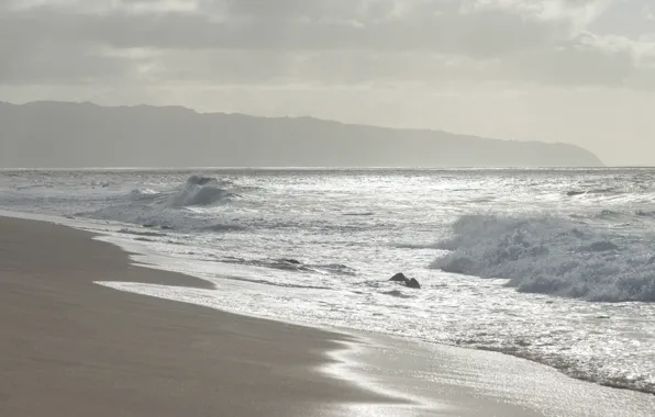 Песок, море, волны, пляж, лето, небо, summer, beach
