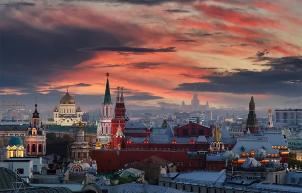 Картинка закат, Москва, Россия, Михаил Кудрявцев