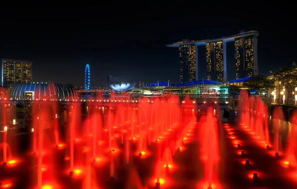 Картинка ночь, город, Сингапур