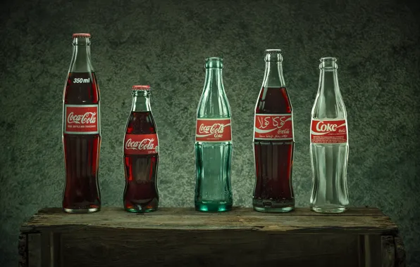 Бутылки, напиток, coca cola
