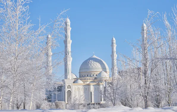 Christmas, sky, astana, kazakhstan, mosque, christmas background