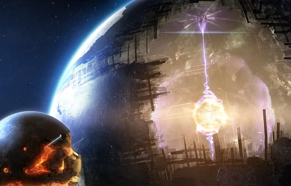 Энергия, космос, фантастика, space, Planet