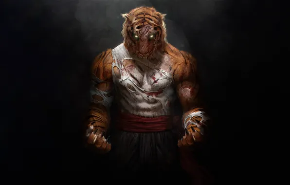 Тигр, Fantasy, Арт, Art, Tiger, Фантастика, Beast, Illustration