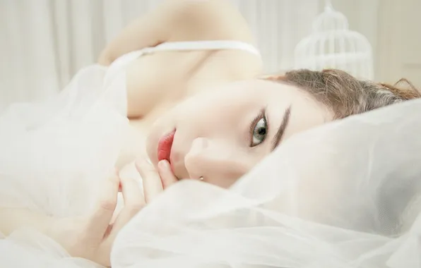 Взгляд, девушка, фон