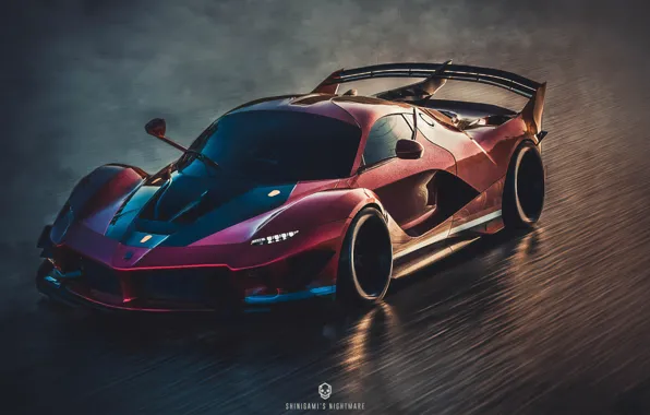 Рендеринг, Ferrari, art, FXXK, 2019, by Shinigami's Nightmare
