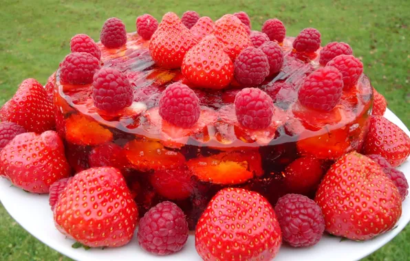 Клубника, десерт, желе