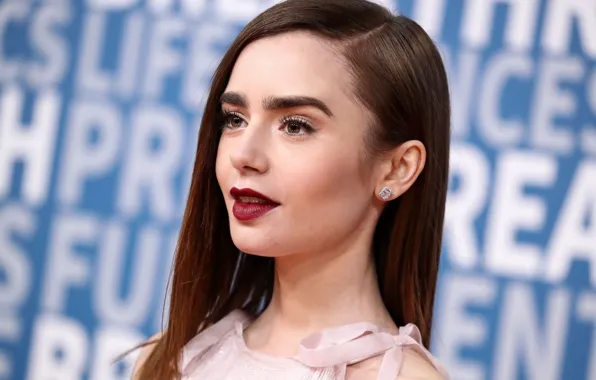 Взгляд, модель, макияж, актриса, hair, Лили Коллинз, Lily Collins