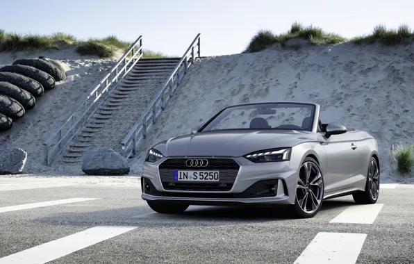 Картинка серый, Audi, лестница, кабриолет, Audi A5, A5, 2019, передом