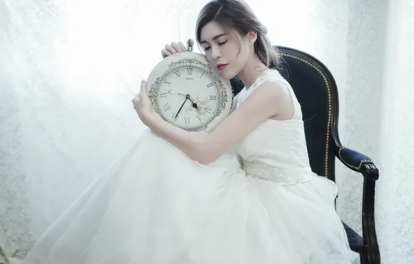 Картинка девушка, часы, невеста