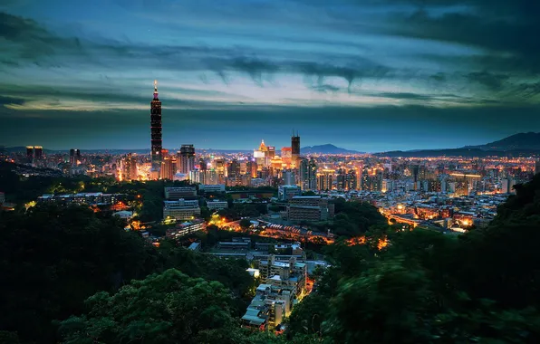 Картинка sunset, night, Taiwan, Taipei