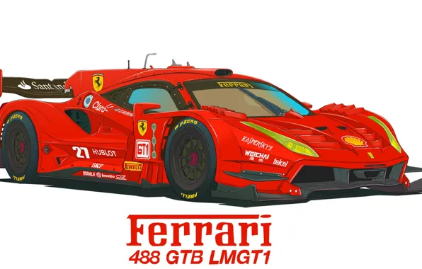 Рисунок, Ferrari, 488 GTB, LMGT1