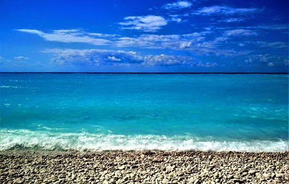 Картинка colorful, waves, wallpaper, sky, sea, landscape, water, cloud