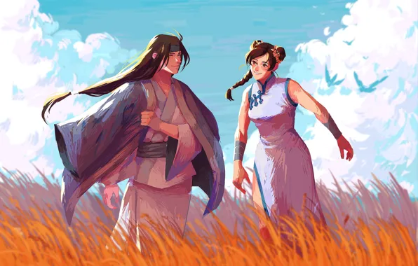 Девушка, парень, Наруто, Naruto, Тен-Тен, Неджи Хьюго