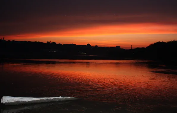 Картинка вода, закат, природа