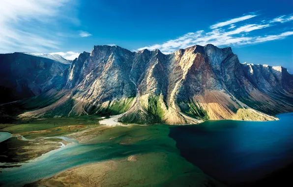Горы, озеро, скалы, Канада, Torngat Mountains National Park
