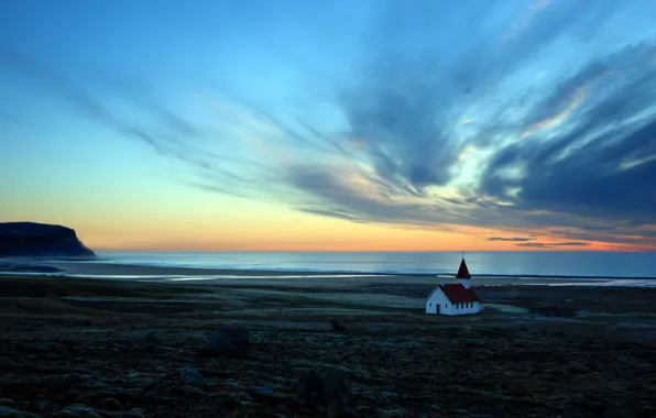 Картинка море, небо, Исландия