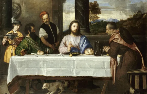 Картинка вино, картина, Лувр, хлеб, собачка, жест, wine, painting
