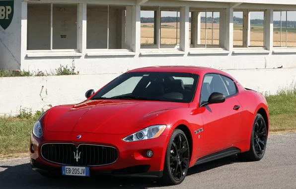 Картинка car, Maserati, red, sportcar, GranTurismo S, MC Sport Line