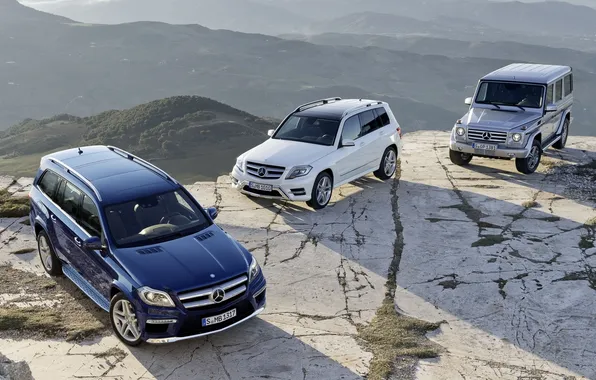 Картинка горы, скала, Mercedes-Benz, джип, внедорожник, кроссовер, GLK-klasse, G-klasse