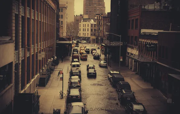 Картинка машины, город, улица, здания, USA, америка, сша, New York City