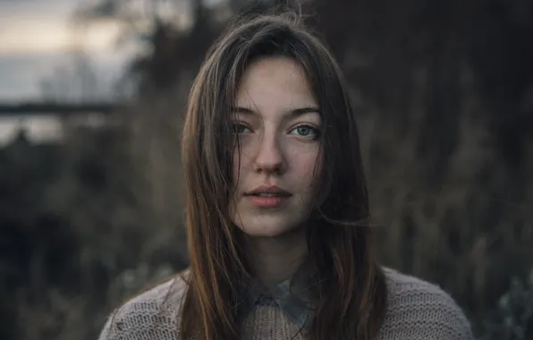 Картинка девушка, лицо, милая, волосы