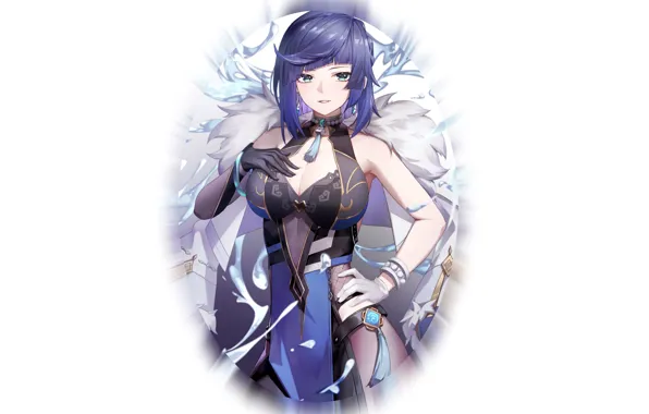 Blue, anime, pretty, pretty girl, anime girl, genshin impact, genshin, anime babe