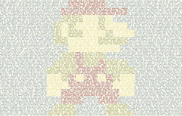 Game, typography, Mario