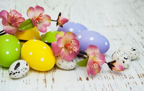 Цветы, яйца, весна, colorful, Пасха, happy, wood, pink