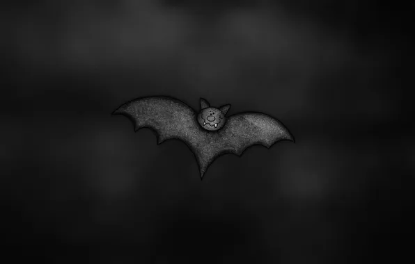 Картинка темный фон, птица, крылья, летучая мышь, bat, рожица