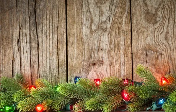 Картинка украшения, ветки, огни, елка, Новый Год, Рождество, гирлянда, Christmas
