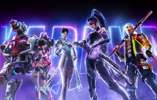Games, Neon, Cyberpunk, Futuristic, Neon Lights, Naraka: Bladepoint, Mecha Girl