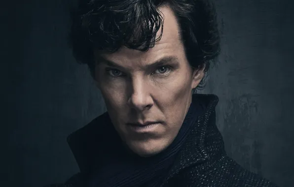 Взгляд, фон, портрет, Шерлок Холмс, Бенедикт Камбербэтч, Benedict Cumberbatch, Sherlock, Sherlock BBC