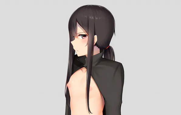 Girl, sexy, long hair, nipples, boobs, anime, beautiful, pretty