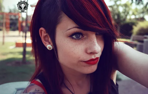 Girl, Redhead, Tattoo, Connor, C0NN0R