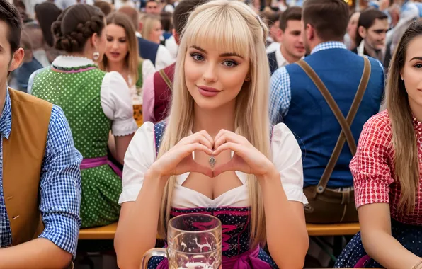 Картинка грудь, взгляд, девушка, поза, улыбка, стол, спина, человек