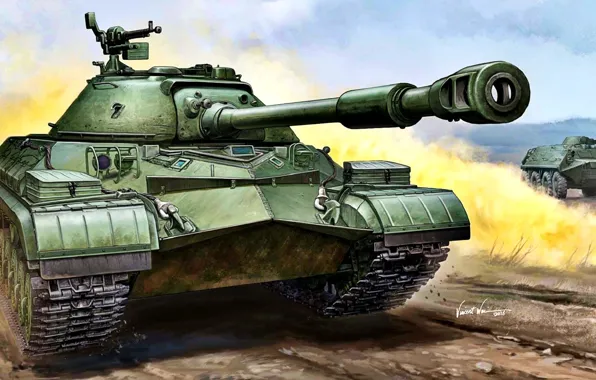 Картинка БТР, тяжелый танк, Т-10, Советская Армия, ДШКМТ, 122-мм танковая пушка Д-25ТА, последний серийный