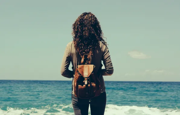 Картинка waves, girl, summer, vintage, sea, mood, seaside, sunny