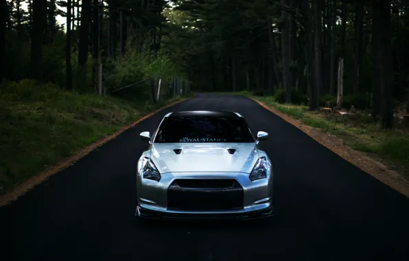 GTR, Nissan, wheels, спорткар, ниссан, front, stance