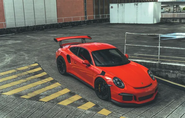 911, Porsche, Orange, Coupe, GT3 RS, Parking, 991, VAG