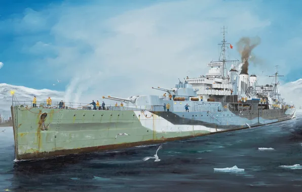 Великобритания, крейсер, royal navy, Тяжелый, Randall Wilson, HMS Kent