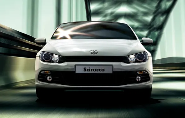 Картинка машина, мост, скорость, немец, Volkswagen Scirocco