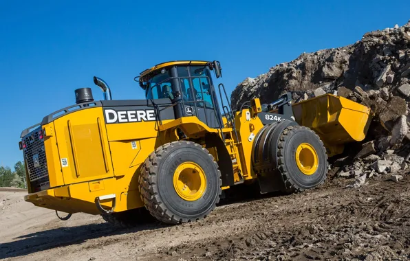 Construction, wheelloader, johndeere, 824k