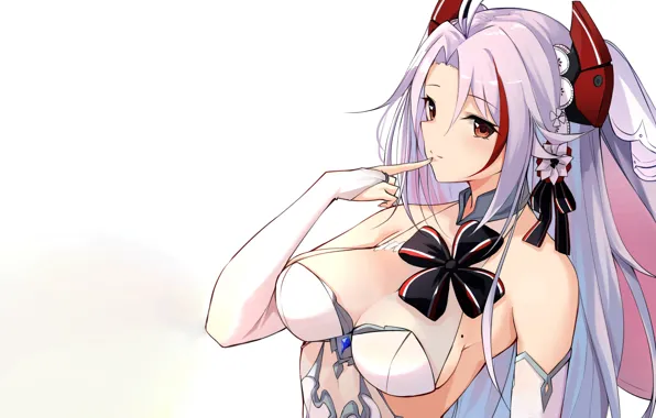 Girl, sexy, cleavage, long hair, boobs, anime, beautiful, red eyes