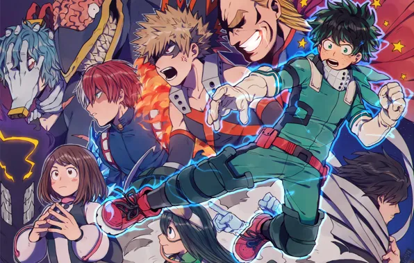 Аниме, арт, герои, Boku no Hero Academia, Моя геройская академия