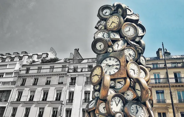 Обои Paris, France, Sculpture, Clock Tower На Телефон И Рабочий.