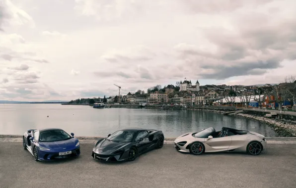 Картинка McLaren, three, GT, 720S, McLaren 720S Spider, McLaren GT, Artura, McLaren Artura