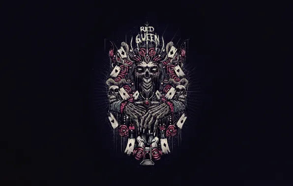 Минимализм, Сердце, Череп, Карты, Стиль, Фон, Art, Style