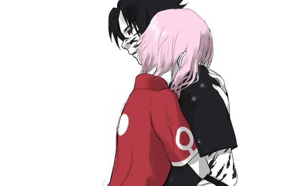 Naruto, Uchiha Sasuke, Haruno Sakura, Fanart, Pixiv, Fanart From Pixiv, Scene Reference