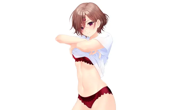 Girl, sexy, lingerie, pantsu, bra, panties, brown hair, sexy girl